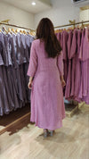 Pink Mul Drape Dress with Neckpiece - view 5