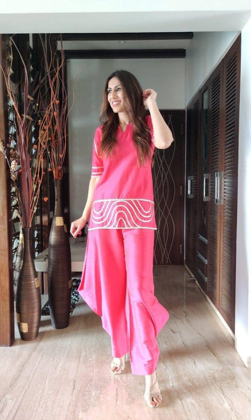 Pink Punjabi Pant Set