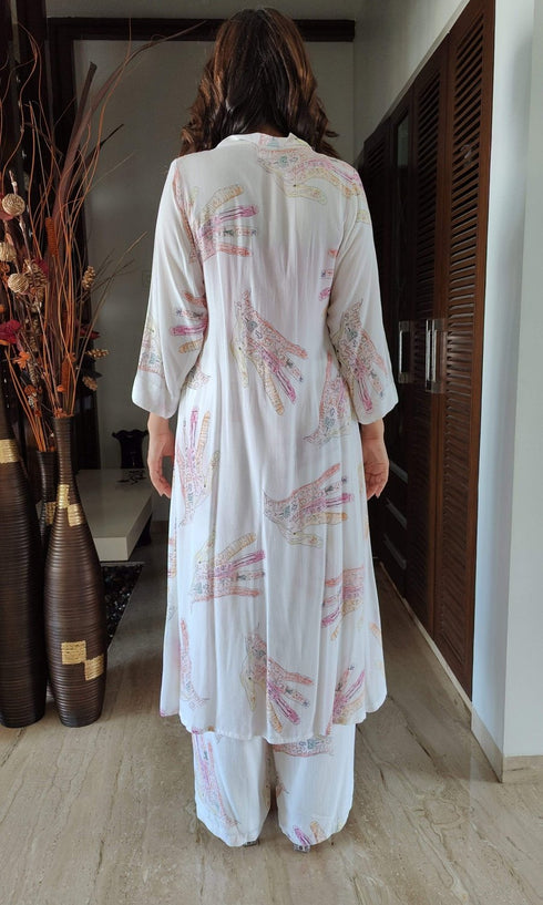 Pink White Handprint - Three Piece Coord Set