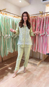 Pista Green Embellished Cutwork Coord Set - view 2