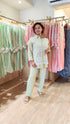 Pista Green Embellished Cutwork Coord Set - view 3