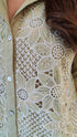 Pista Green Embellished Cutwork Coord Set - view 4
