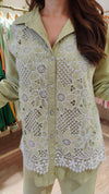 Pista Green Embellished Cutwork Coord Set - view 8