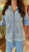 Powder Blue Embellished Cutwork Coord Set - view 6
