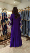 Purple Drape Skirt Set with Embroidered High-Low Top - view 13
