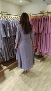 Purple Mul Drape Dress with Neckpiece - view 6