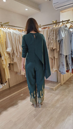 Raveena Drape Green Jumpsuit - view 9