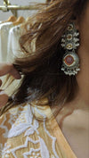 Rectangular Handcrafted Pink Stone Drop Earrings - view 4
