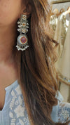 Rectangular Handcrafted Pink Stone Drop Earrings - view 5