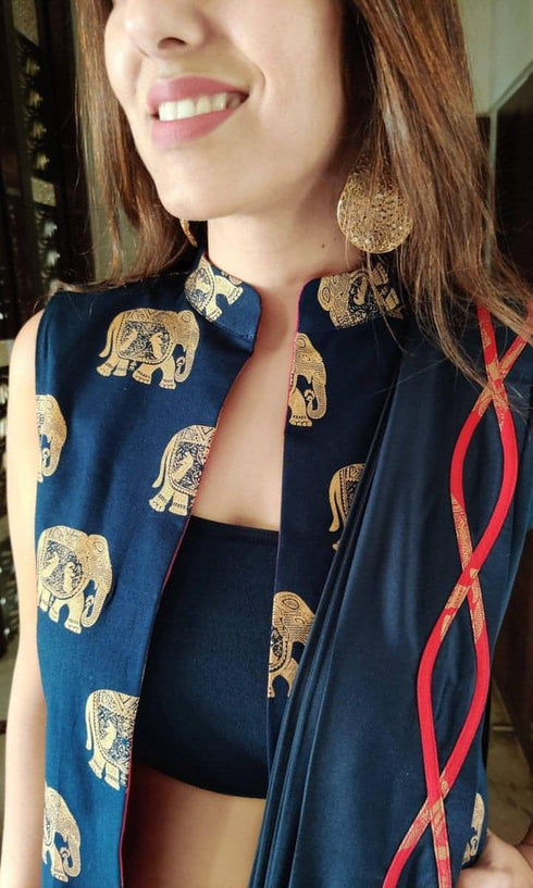 Red and Navy Blue Elephant Four Piece Set