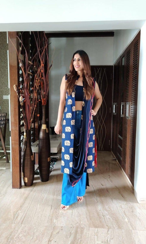 Red and Navy Blue Elephant Four Piece Set