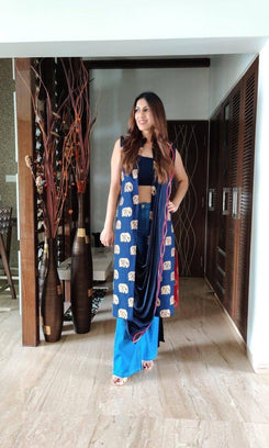 Red and Navy Blue Elephant Four Piece Set