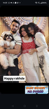 Red and Off White Koti Pathani Set - view 18
