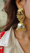 Red and Off White Koti Pathani Set