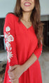 Red Embroidery Jumpsuit