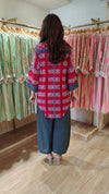 Red Grey Jaipuri Print With Lace Top and Pant - view 7