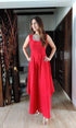 Red Jumpsuit with Flare