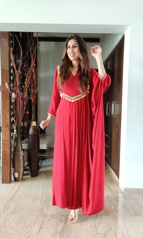 Red Kaftan Gown