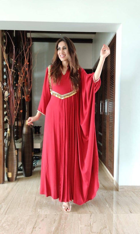 Red Kaftan Gown