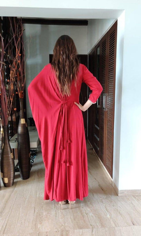 Red Kaftan Gown