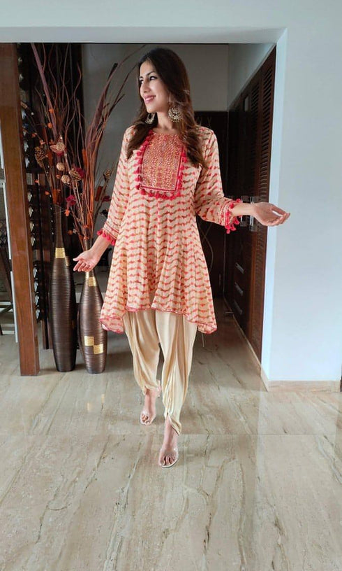 Red Mini Anarkali Set