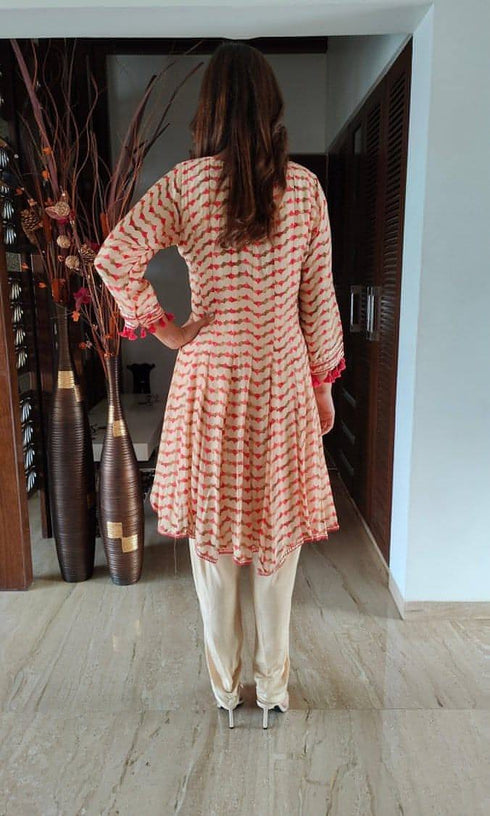 Red Mini Anarkali Set