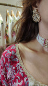 Red Drop Kundan Choker Set
