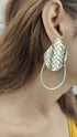 Metallic Drop Hoop Earrings