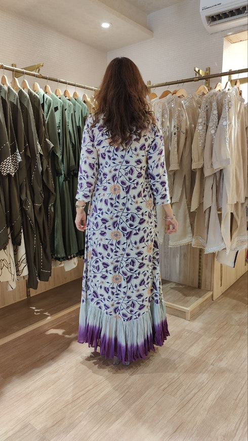 Floral White A-Line Dress