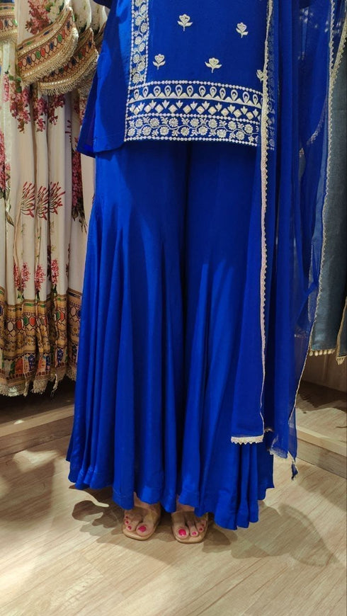 Royal Blue Sharara Set