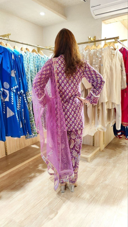 Jaipuri Purple Farshi Salwar Set