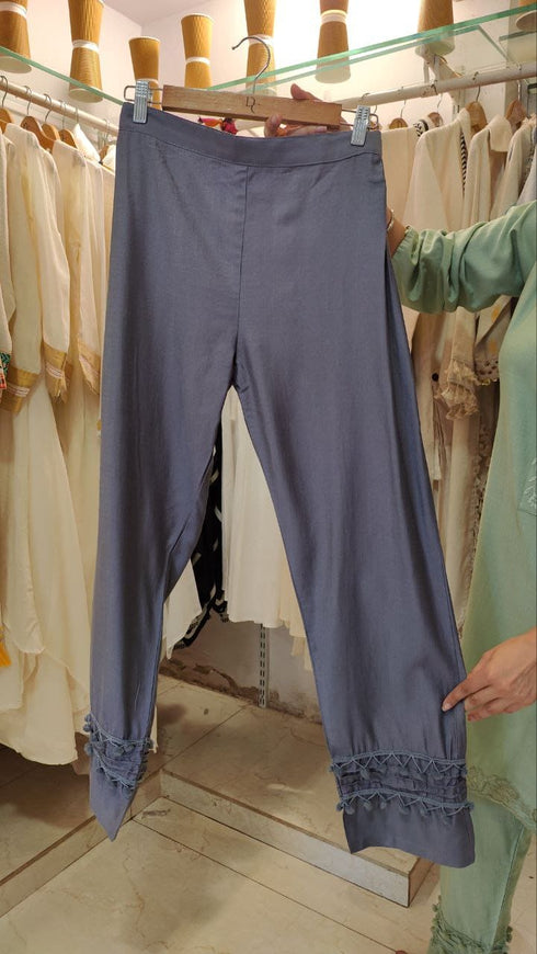 Cutwork Embroidery Grey Kurta Set