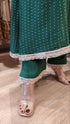 Emerald Green Long Kurta with Pant - Jacquard Silk