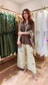 Brown Cream Kaftan Coord Set