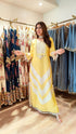 Leheriya Yellow Mirrorwork Kaftan Dress