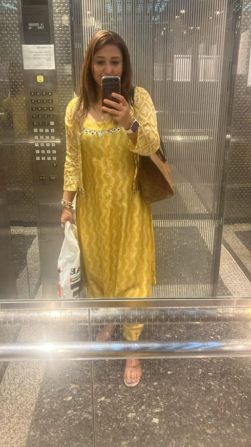 Yellow Jumpsuit Jacket Set