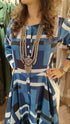Blue Slit Kurta Pant Set