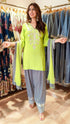 Neon Green Chevron Farshi Suit Set