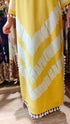 Leheriya Yellow Mirrorwork Kaftan Dress