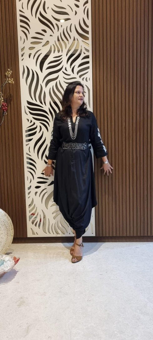 Black Embroidery Jumpsuit