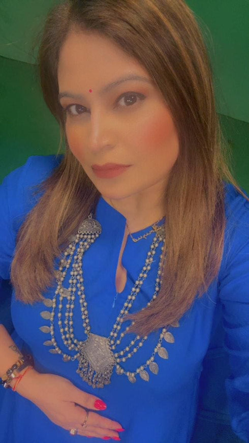 6 Layer Silver Oxidised Necklace