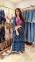Bandhej Blue Pink Kaftan - Hand Embroidered