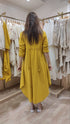 Mustard Yellow Indowestern DrapeDress for Women