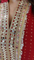 Sabya Red Long Kurta with Pant - Jacquard Silk