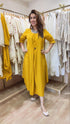 Mustard Yellow Indowestern DrapeDress for Women