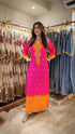One Piece Pink Kaftan Dress - Hand Embroidered