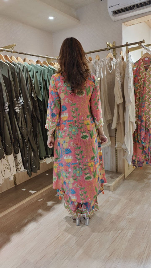 Peach Pink Butterfly Coord Set