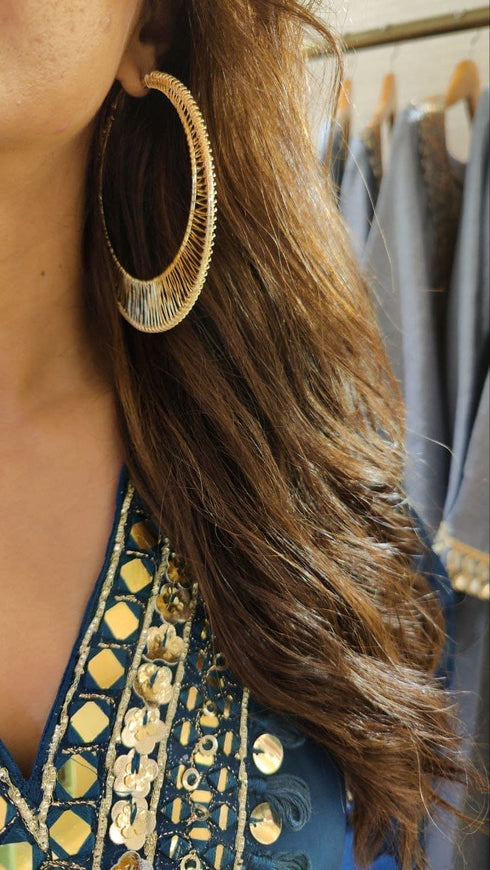 Mirror Blue C Cut Kurta With Pants