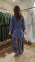 Jaipuri Blue Drape Skirt Set For Women