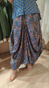 Jaipuri Blue Drape Skirt Set For Women
